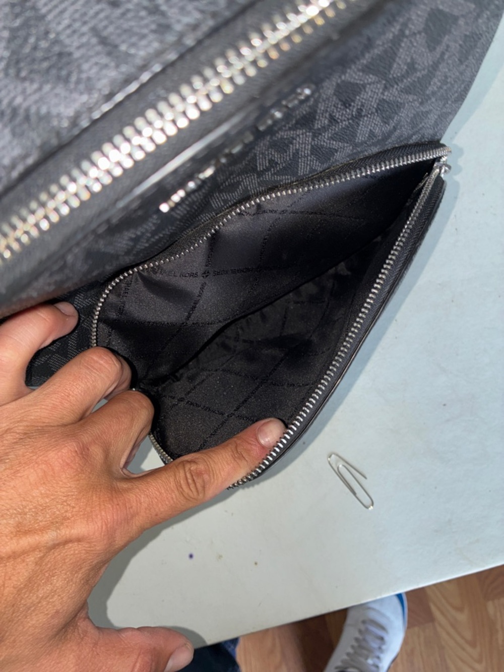 Michael Kors Black and Gray Signature MK Backpack - Picture 12 of 12